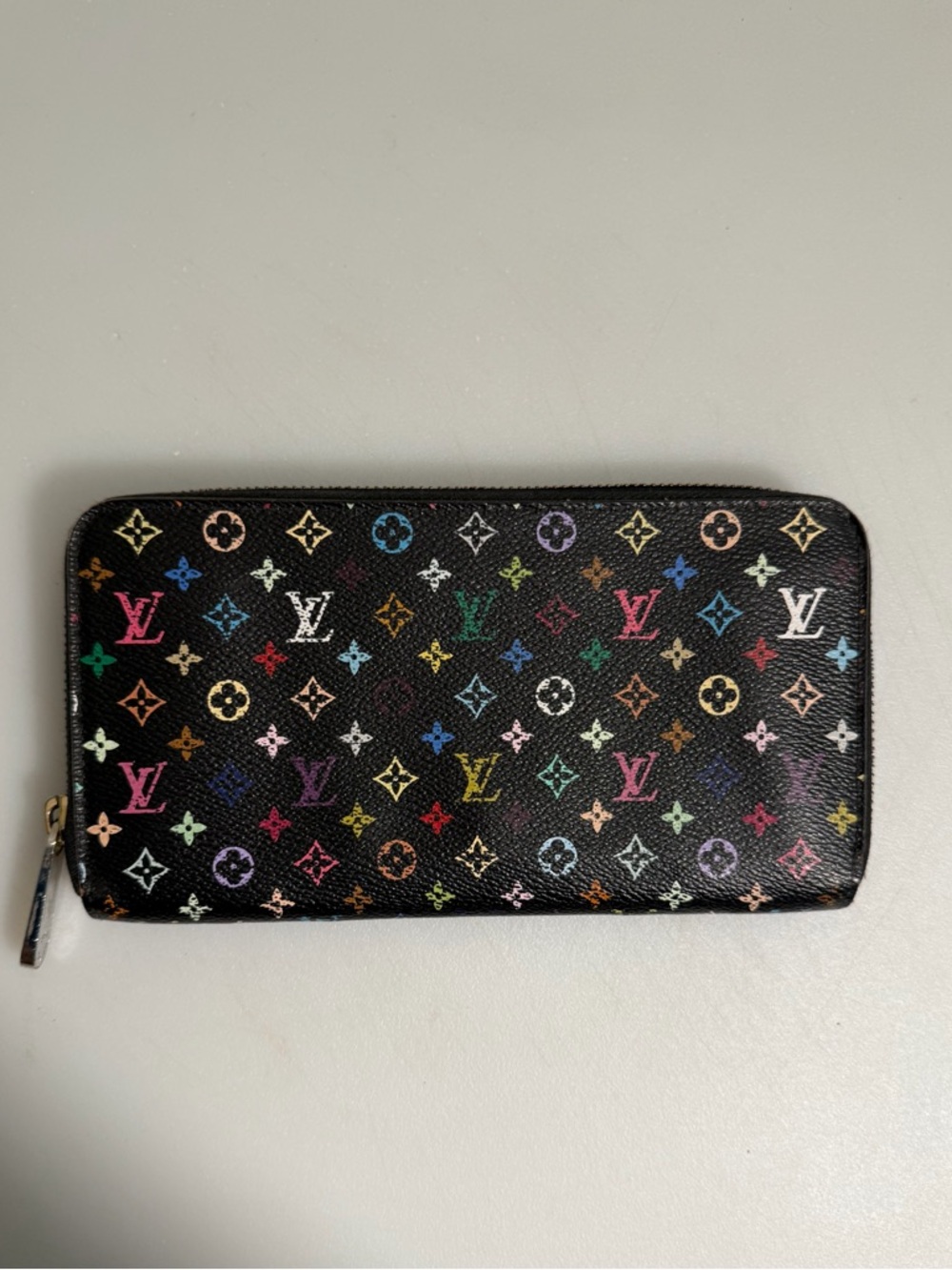 Louis Vuitton Black Multicolor Monogram Zip Wallet